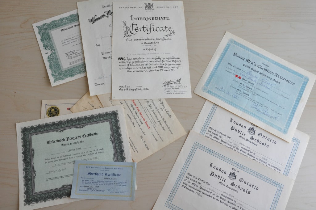 documents and certificates