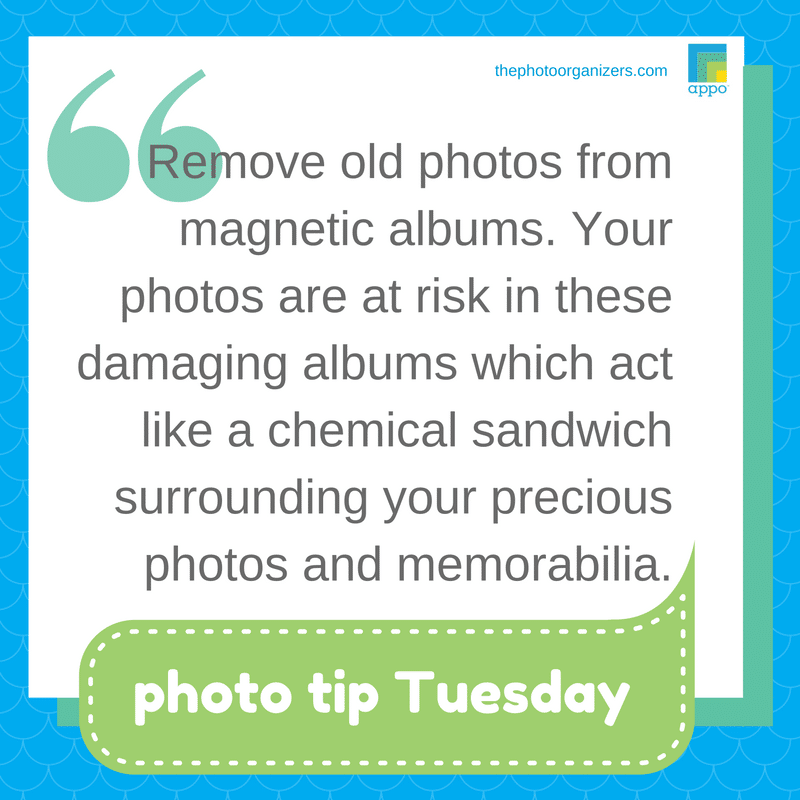 Photo Tip Tuesday: Remove photos from magnetic albums. | ThePhotoOrganizers.com