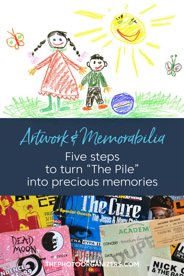 Artwork & Memorabilia: Five Steps to Turn “The Pile” into Precious Memories | ThePhotoOrganizers.com